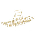 Gold Extendable Metal Wire Bathtub Tray Caddy